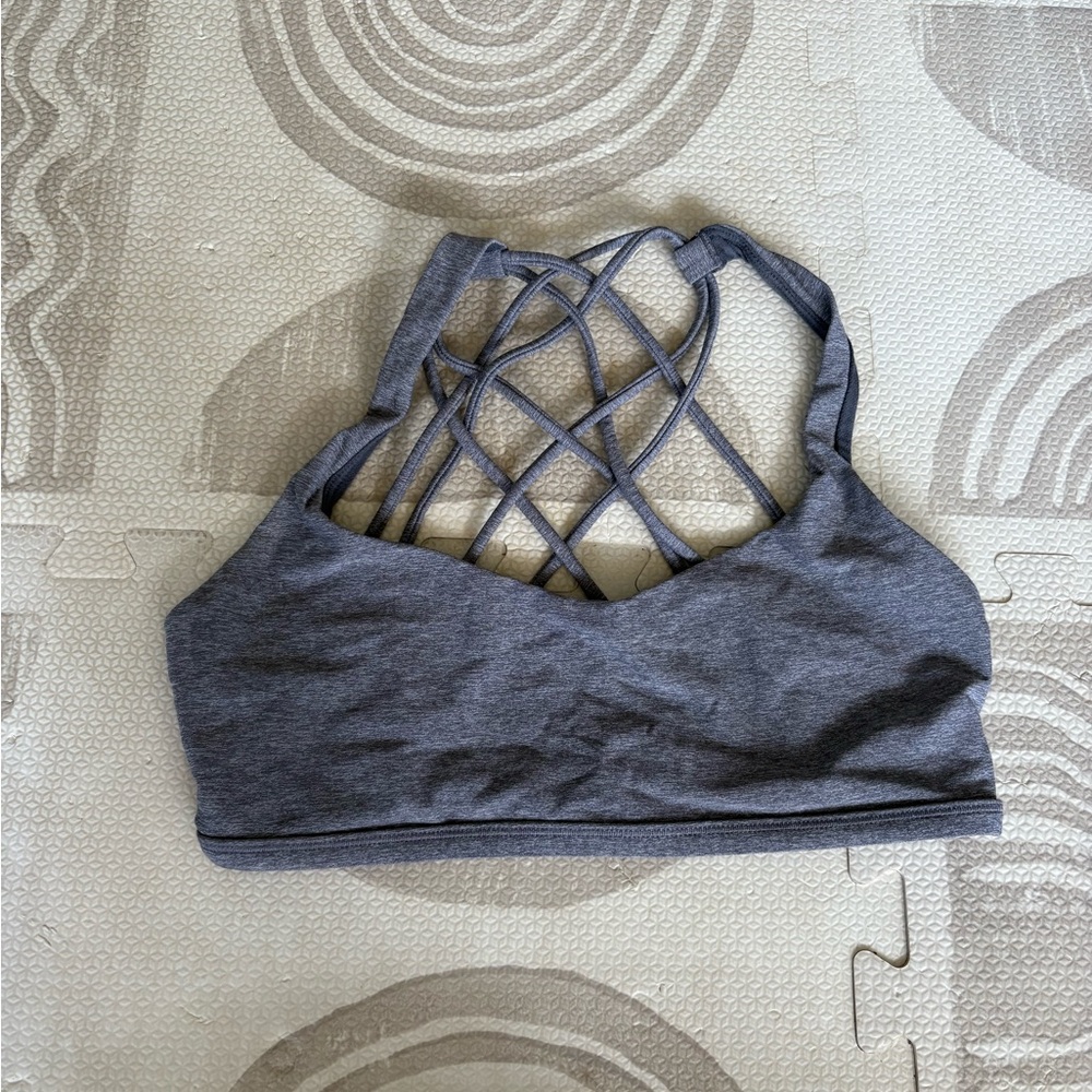 Lululemon Athletica Gray Sports Bra with Strappy Back Size 6